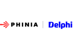 Delphi Phinia logo for Cannon Packing and Fulfilment partner showcase.