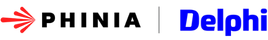 Delphi Phinia logo for Cannon Packing and Fulfilment partner showcase.